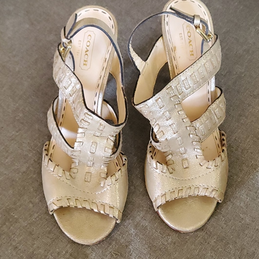 Gold Coach sandals
